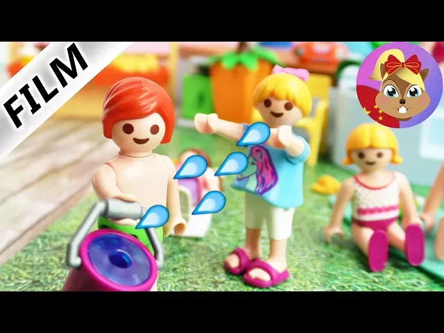 摩比游戏 playmobil 玩偶影片 汉娜小尤艾玛 一起玩露天游泳场